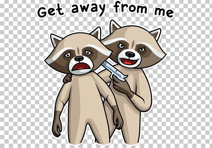 Dog Raccoon Telegram Sticker PNG, Clipart, Animals, Bear, Carnivoran, Cartoon, Catlike Free PNG Download