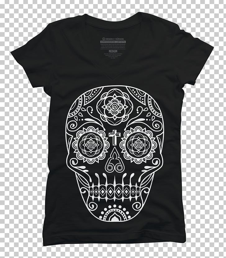 T-shirt La Calavera Catrina Skull Day Of The Dead PNG, Clipart, Art, Black, Bone, Brand, Calaca Free PNG Download