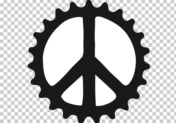 Peace Symbols Meaning PNG, Clipart, Antiwar Movement, Benign Icons, Bicycle Drivetrain Part, Bicycle Part, Black And White Free PNG Download