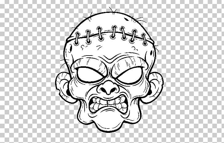 zombie face coloring page