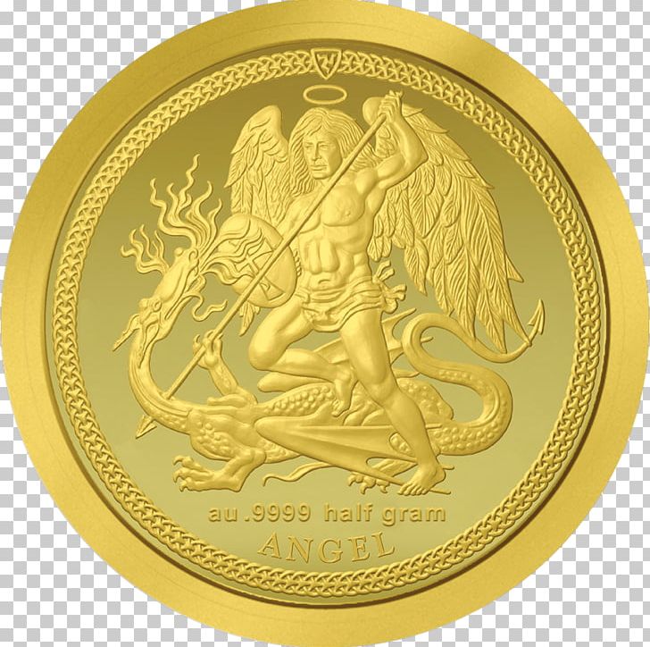 Coin Isle Of Man Gold Michael Angel PNG, Clipart, Angel, Apmex, Brass, Bronze Medal, Bullion Free PNG Download