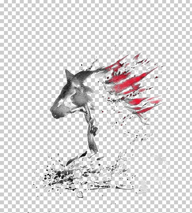Horse Watercolor Painting Art Drawing PNG, Clipart, Animals, Chinese Style, Computer Wallpaper, Fictional Character, Hand Draw Free PNG Download