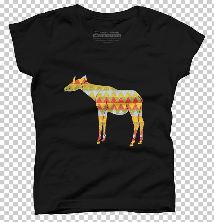 T-shirt Giraffe Okapi Wildlife Reserve Ituri Province PNG, Clipart, Black, Brand, Clothing, Crew Neck, Design By Free PNG Download