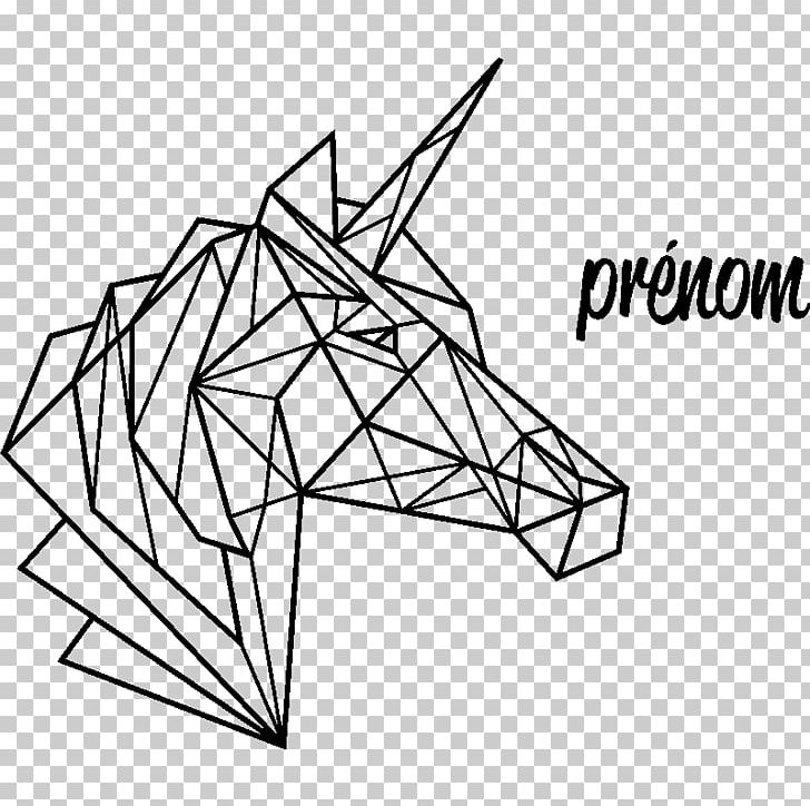 Origami Unicorn Sticker Scrapbooking PNG, Clipart, Angle, Area, Black, Black And White, Child Free PNG Download