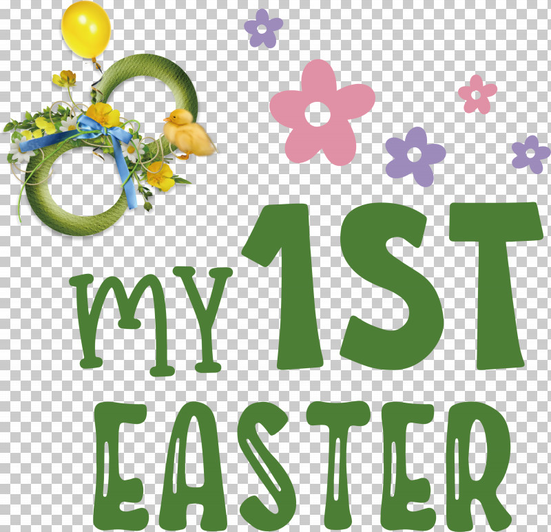 Happy Easter Day My 1st Easter PNG, Clipart, Flower, Green, Happiness, Happy Easter Day, Logo Free PNG Download