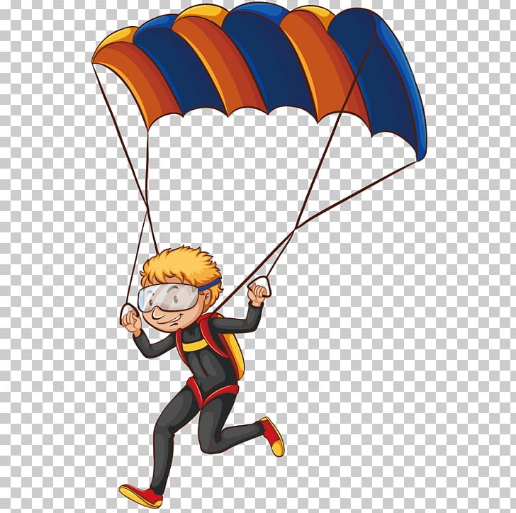 Parachute Parachuting Cartoon PNG, Clipart, Comics, Drawing, Explosion Effect Material, Extreme Sport, Fictional Character Free PNG Download