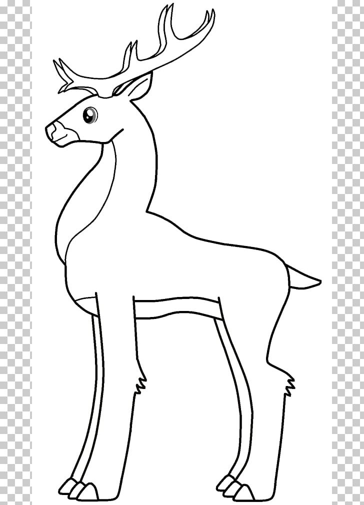 Reindeer Rudolph Santa Claus Line Art PNG, Clipart, Animal Figure, Antler, Art, Artwork, Black And White Free PNG Download