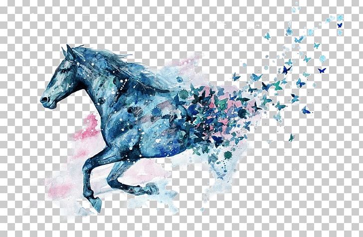 Horse Watercolor Painting Drawing Tattoo PNG, Clipart, Animals, Art, Canvas, Computer Wallpaper, Drawing Free PNG Download