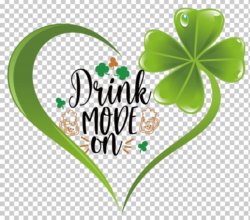 Drink Mode On St Patricks Day Saint Patrick PNG, Clipart, Clover, Drawing, Floral Design, Fourleaf Clover, Heart Free PNG Download