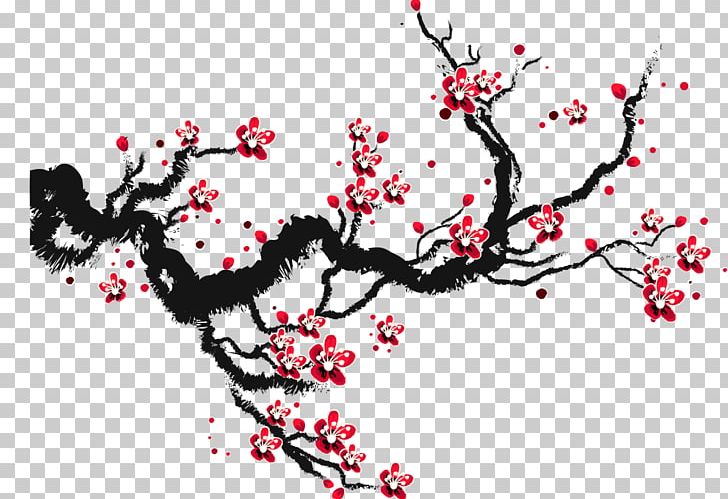 Paper Cherry Blossom Ink PNG, Clipart, Ancient, Art, Blossom, Branch, Cherry Free PNG Download