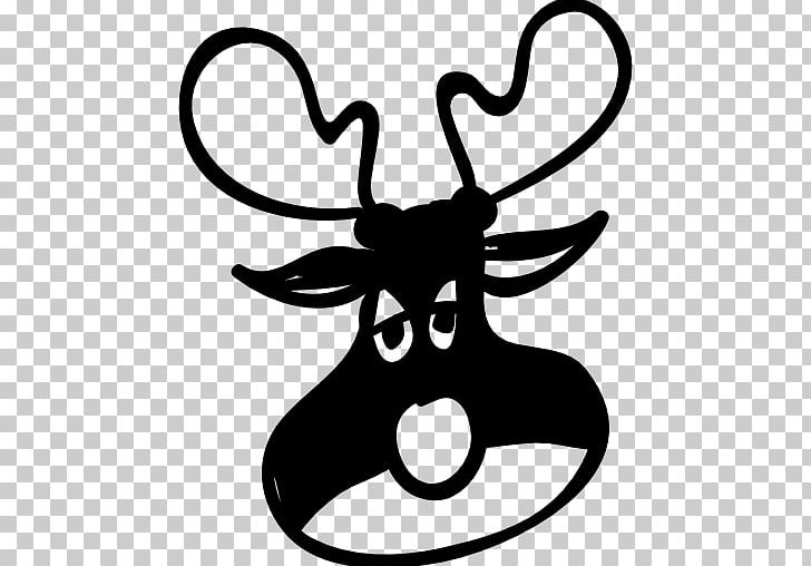 Reindeer PNG, Clipart, Antler, Black And White, Cartoon, Computer Icons, Deer Free PNG Download