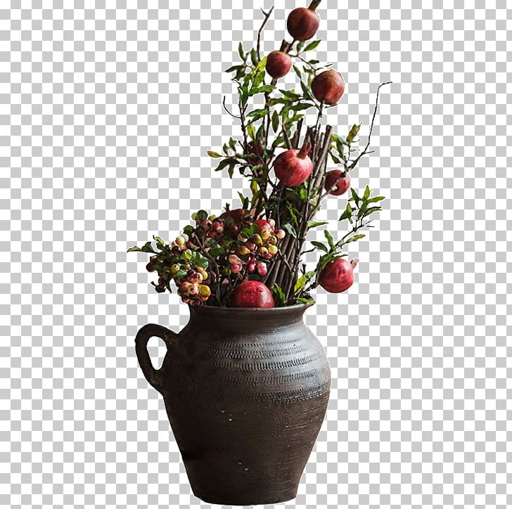Pomegranate Fruit Flower Vase PNG, Clipart, Artificial Flower, Berry, Ceramic, Christmas Tree, Cut Flowers Free PNG Download