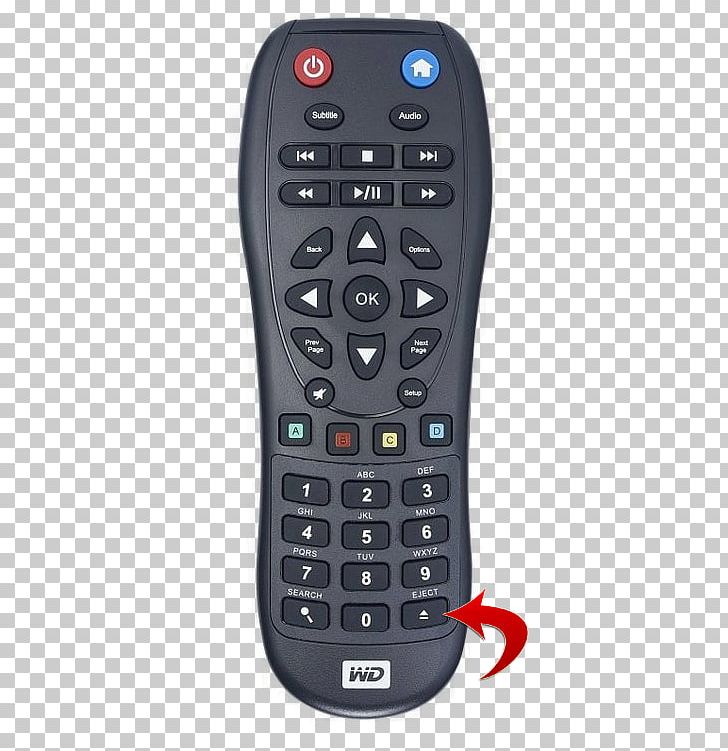 WD TV Live Remote Controls Western Digital Universal Remote PNG, Clipart, Av Receiver, Control, Electronic Device, Electronics, External Hard Drive Free PNG Download