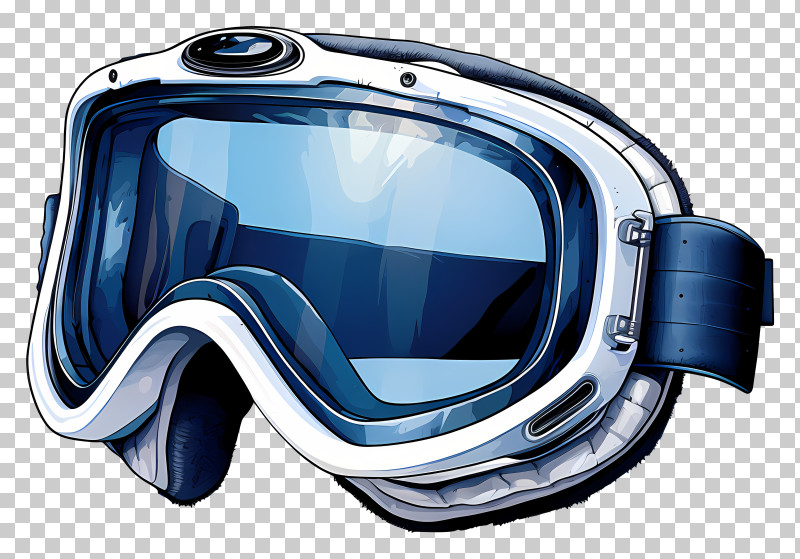 Ski Goggles - Stylish Blue Ski Goggles For Winter Sports PNG