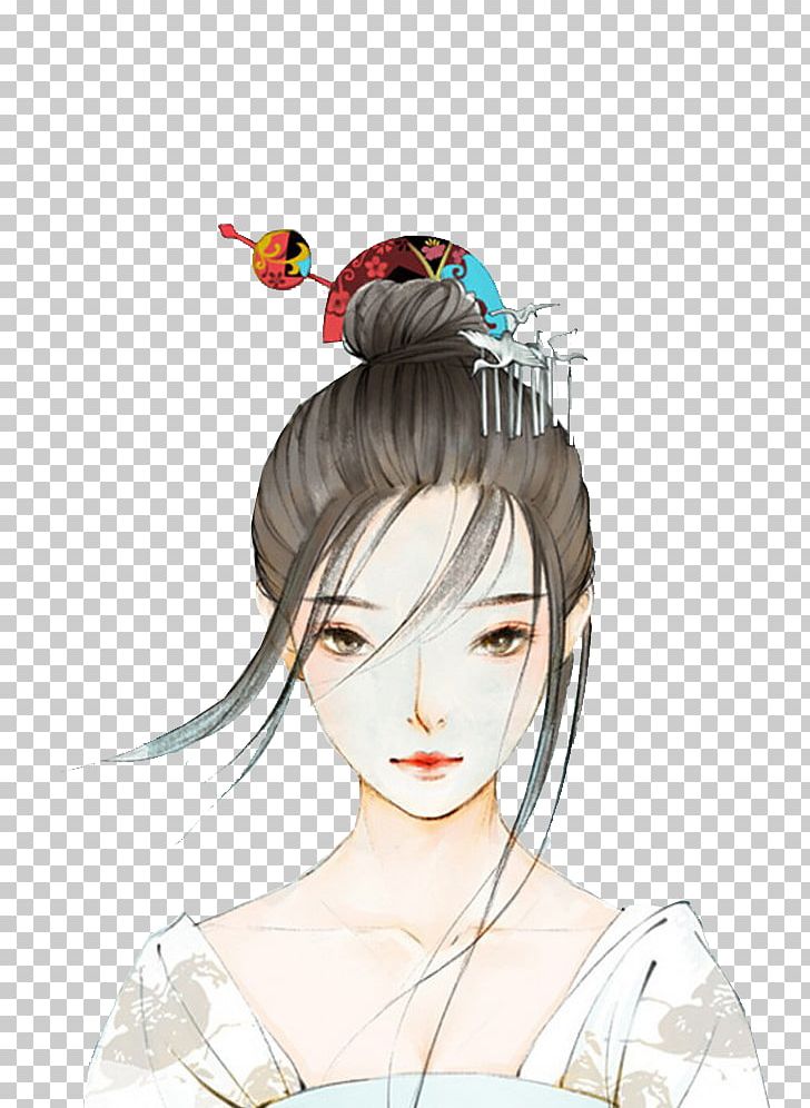 Japan Illustration Painting Woman Portable Network Graphics PNG, Clipart, Anime, Art, Beauty, Black Hair, Brown Hair Free PNG Download