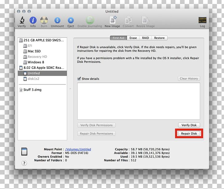 Disk Utility MacOS OS X Mavericks USB Flash Drives Mac OS X Lion PNG, Clipart, Booting, Brand, Computer, Computer Program, Disk Partitioning Free PNG Download