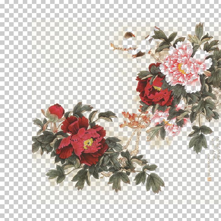 China Bird Peony Chinese Painting PNG, Clipart, Antique Frame, Antiquity, Artificial Flower, Canvas, Chinese Style Free PNG Download