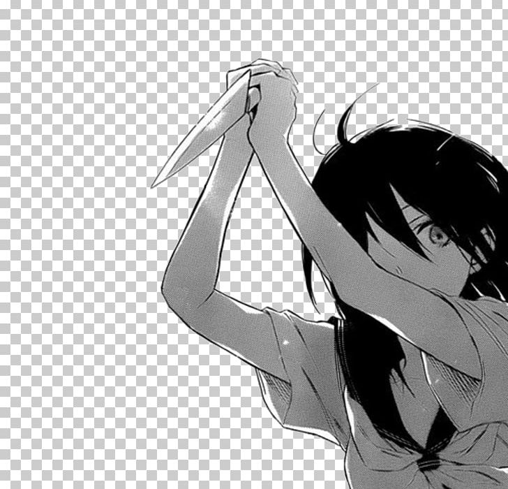 Black And White Anime Female Yuno Gasai Manga PNG, Clipart, Anime, Arm, Black And White, Boy, Cartoon Free PNG Download