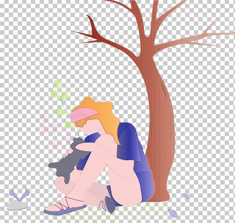 Cartoon Tree PNG, Clipart, Cartoon, Girl, Nature, Paint, Take Photographs Free PNG Download