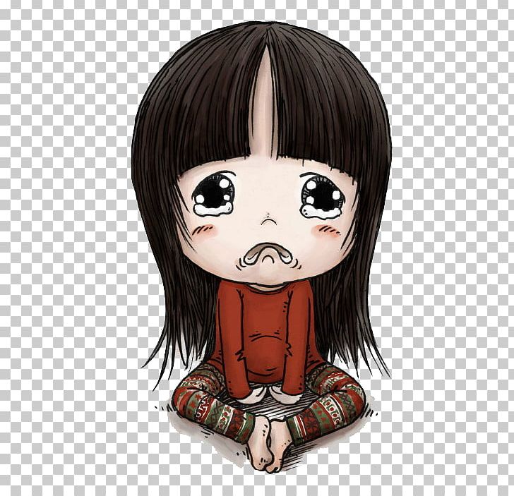 Cartoon Crying Girl PNG, Clipart, Anime, Avatar, Black Hair, Cute Little Girl, Cuteness Free PNG Download