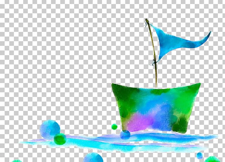 Watercolor Painting Sailing Ship PNG, Clipart, Aqua, Blue, Color, Computer Wallpaper, Fan Free PNG Download