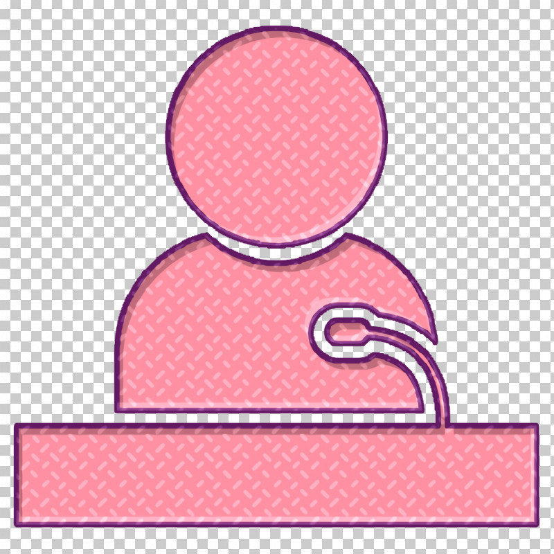 Speaker Giving A Lecture On A Stand Icon Speaker Icon Humans 3 Icon PNG, Clipart, Humans 3 Icon, Line, Peach, Pink, Speaker Icon Free PNG Download