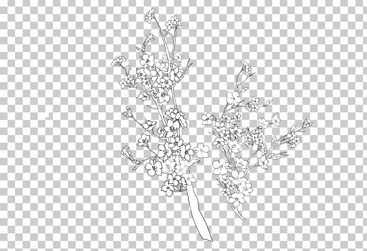 Artificial Flower Drawing Doodle Blossom PNG, Clipart, Artificial Flower, Black And White, Blossom, Body Jewelry, Branch Free PNG Download