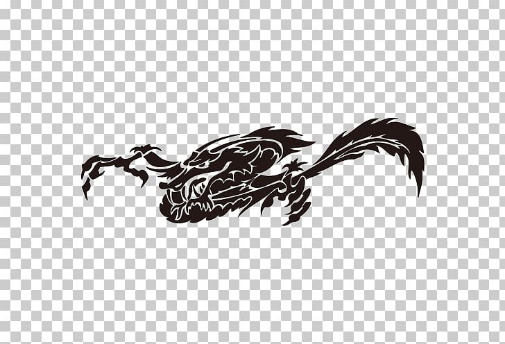 Decal Sticker Dragon Tattoo PNG, Clipart, Amphibian, Bird, Black, Black And White, Bumper Sticker Free PNG Download