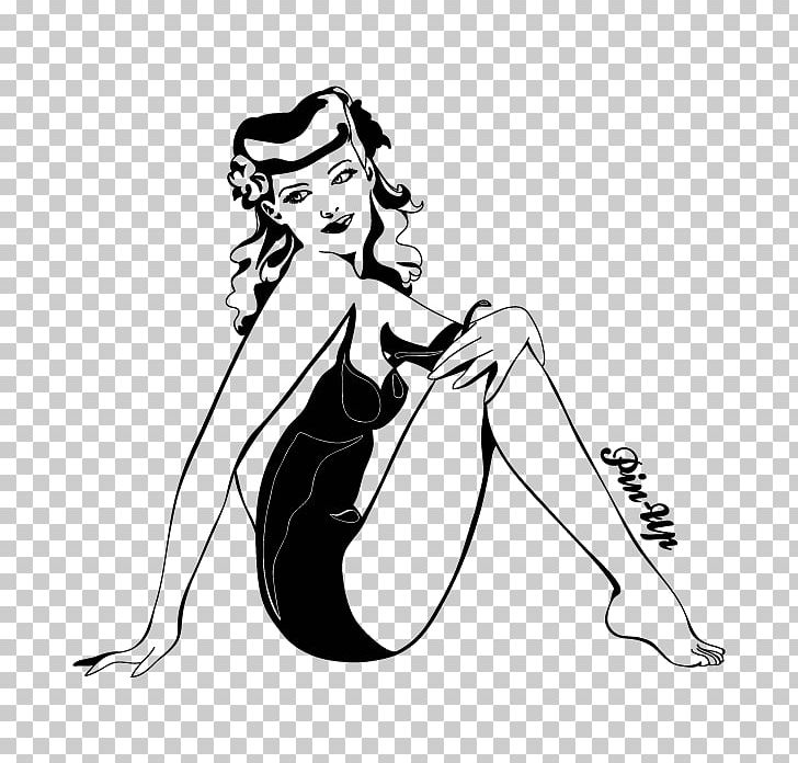 Pin-up Girl Woman Drawing Silhouette Female PNG, Clipart, Arm, Art, Artwork, Beauty, Black Free PNG Download