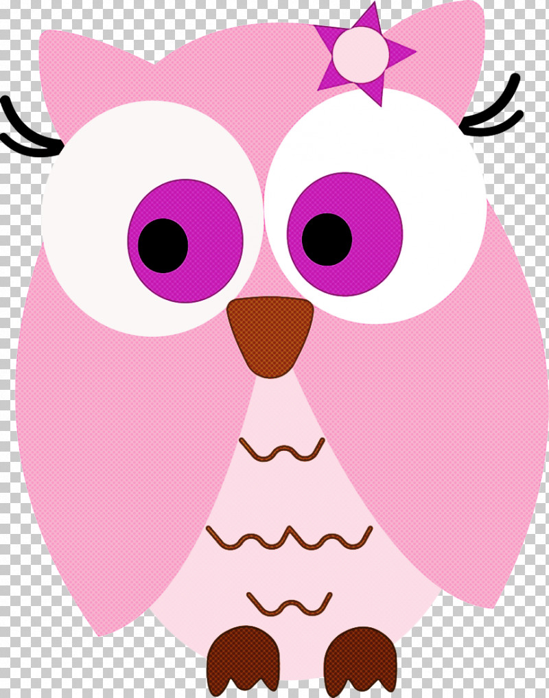 Owl Pink Cartoon Bird Of Prey Bird PNG, Clipart, Bird, Bird Of Prey, Cartoon, Owl, Pink Free PNG Download