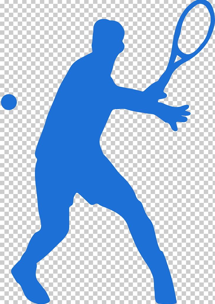 Tennis Player Sport Silhouette PNG, Clipart, Area, Arm, Artwork, Ball, Blue Free PNG Download