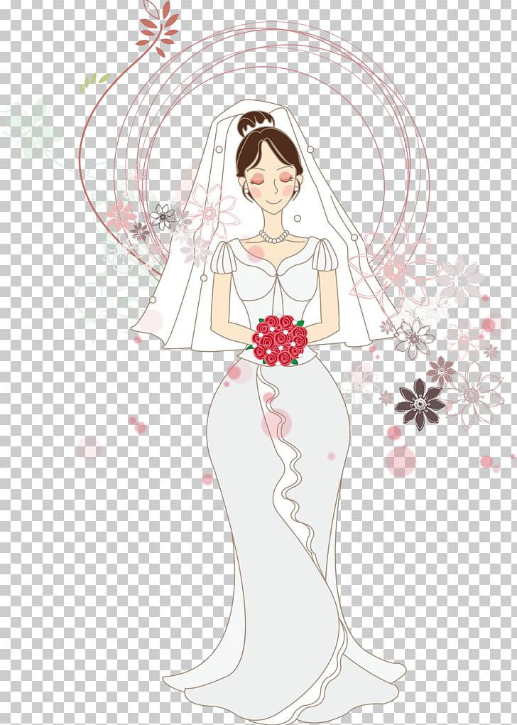 Flower Bride Drawing Illustration PNG, Clipart, Anime, Art, Bride And Groom, Brides, Cartoon Free PNG Download
