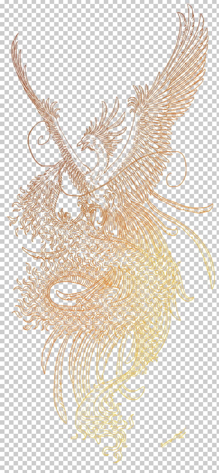 Drawing Phoenix Line Art Tattoo Sketch PNG, Clipart, Art, Chinese Dragon, Costume Design, Deviantart, Dragon Free PNG Download