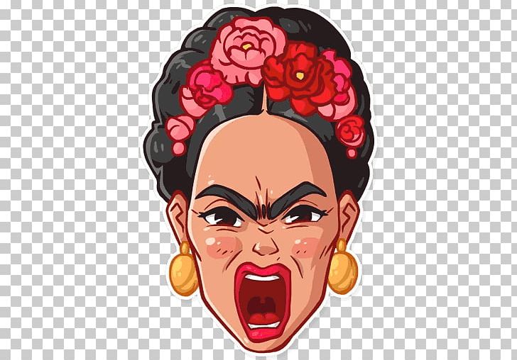 Frida Kahlo Telegram Sticker VKontakte PNG, Clipart, Art, Cartoon, Character, Face, Fiction Free PNG Download