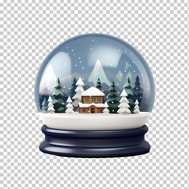 Christmas Snow Ball - Snow Globe With A Cozy Winter Scene PNG, Clipart ...