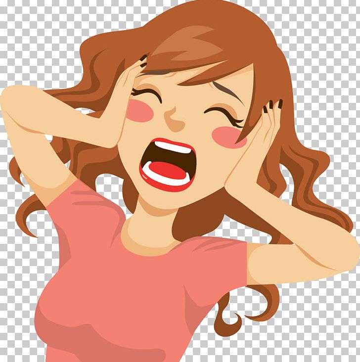 Screaming PNG, Clipart, Arm, Beauty, Brown Hair, Cartoon, Cheek Free PNG Download