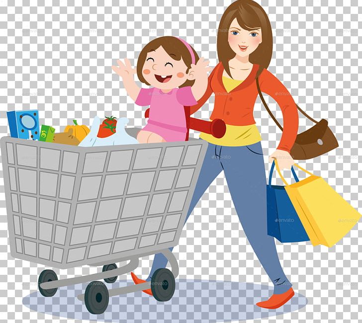 Shopping Cart Mother Grocery Store PNG, Clipart, Bag, Child, Clip Art, Grocery Store, Human Behavior Free PNG Download