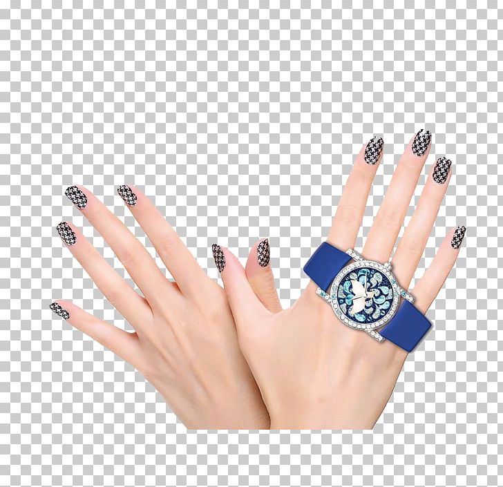 Nail Art Manicure Artificial Nails PNG, Clipart, Blackandwhite, Blackandwhite Nail, Blue, Blue Watchband, Color Free PNG Download