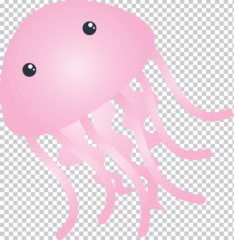 Octopus Pink Cartoon Jellyfish Cnidaria PNG, Clipart, Animal Figure ...