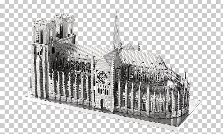 Notre-Dame De Paris Cathedral 3D-Puzzle Metal Facade PNG, Clipart, Architecture, Black And White, Building, Cathedral, Catholicism Free PNG Download