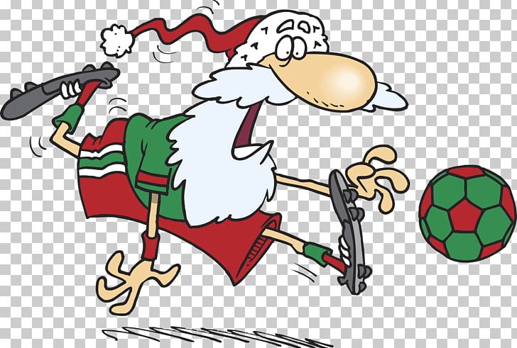 santa playing football clipart