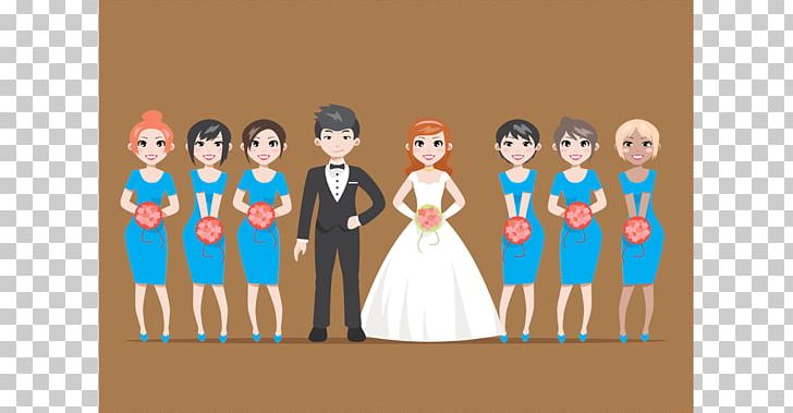 Illustration Cartoon Bridesmaid Wedding Drawing PNG, Clipart, Animation, Art, Blue, Bride, Bridesmaid Free PNG Download