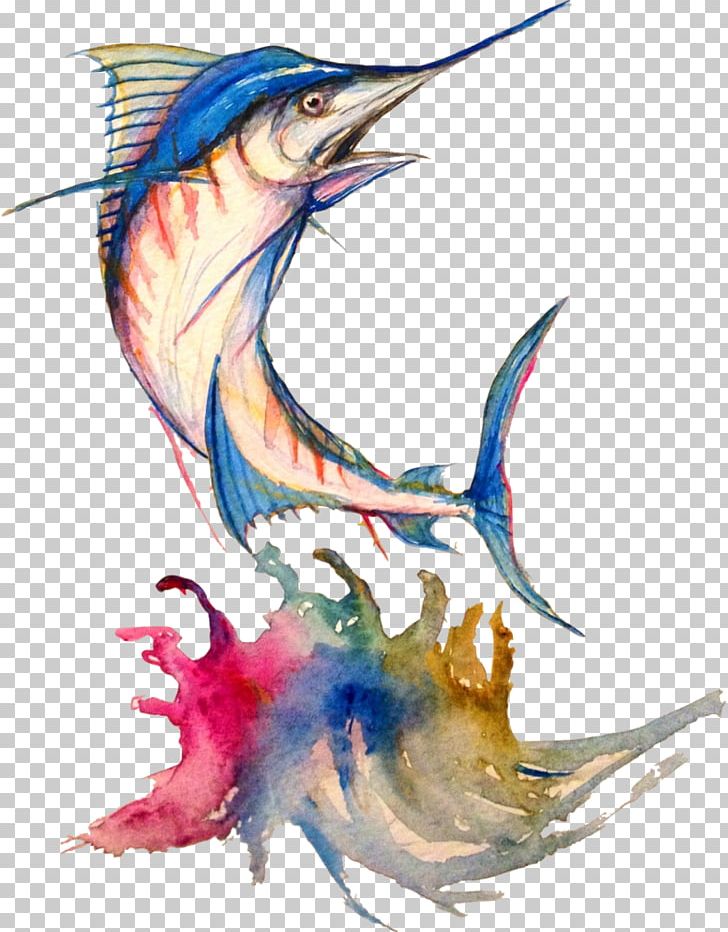 Art Watercolor Painting Drawing Atlantic Blue Marlin PNG, Clipart, Animals, Art, Artist, Art Museum, Atlantic Blue Marlin Free PNG Download