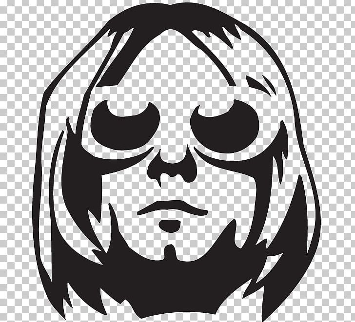 Nirvana Wall Decal Sticker Stencil PNG, Clipart, Artwork, Black, Black And White, Bumper Sticker, Face Free PNG Download