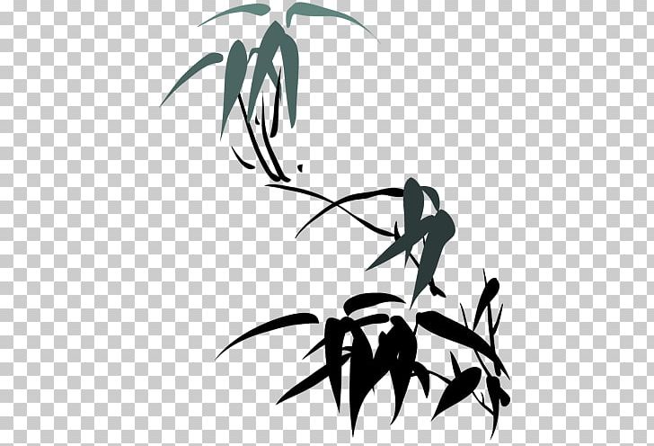 Bamboo Ink Wash Painting Chinese Painting PNG, Clipart, Bamboo Leaves, Bird, Black, Chinese Style, Computer Wallpaper Free PNG Download