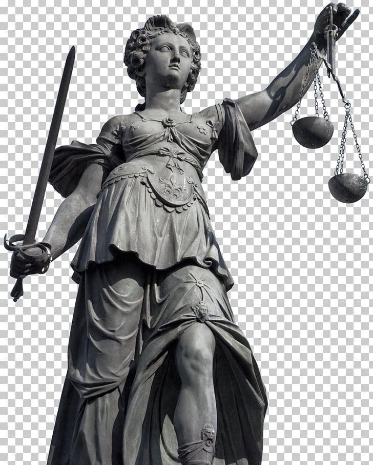 lady justice statue black and white