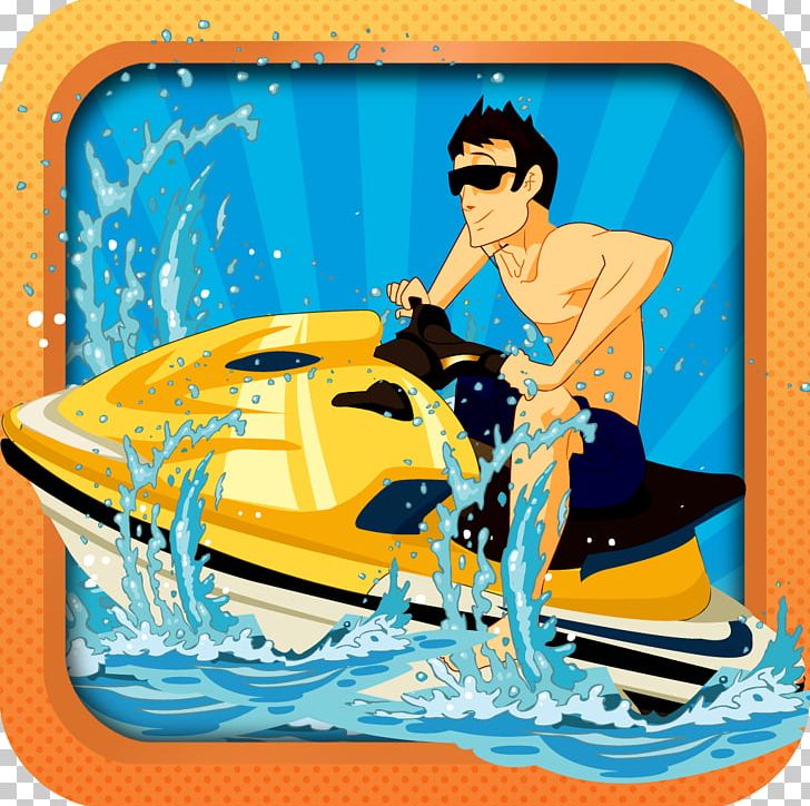 Orange Cartoon Electric Blue PNG, Clipart, Art, Cartoon, Electric Blue, Jet, Jet Ski Free PNG Download