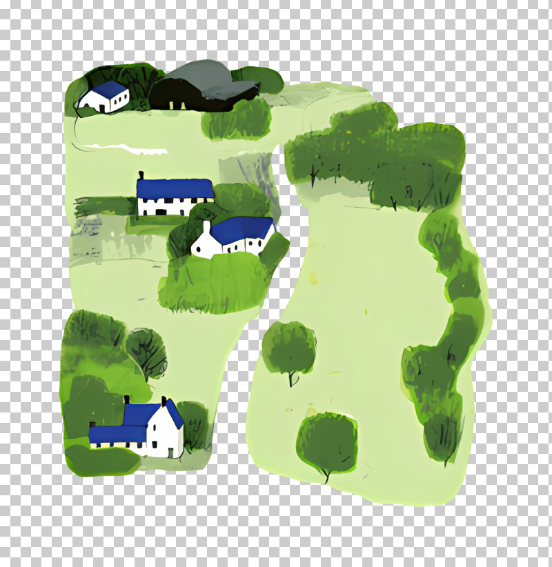 Spring - Countryside Houses And Green Landscape PNG