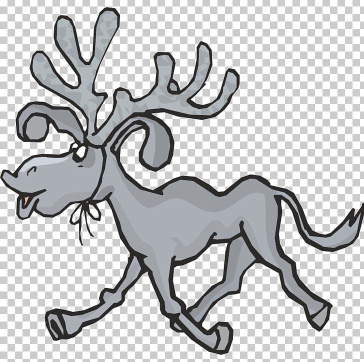 Reindeer Moose Antler Sticker PNG, Clipart, Animal Figure, Antler, Artwork, Black And White, Cartoon Free PNG Download