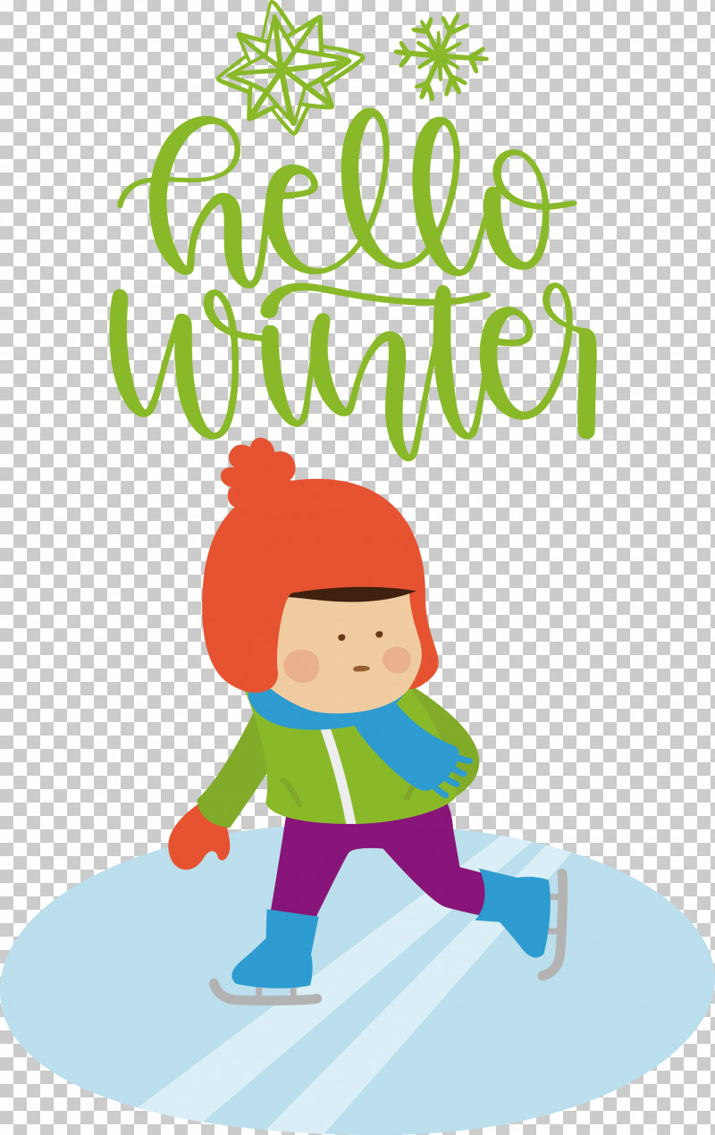 Hello Winter Welcome Winter Winter PNG, Clipart, Cartoon, Character, Christmas Day, Green, Happiness Free PNG Download